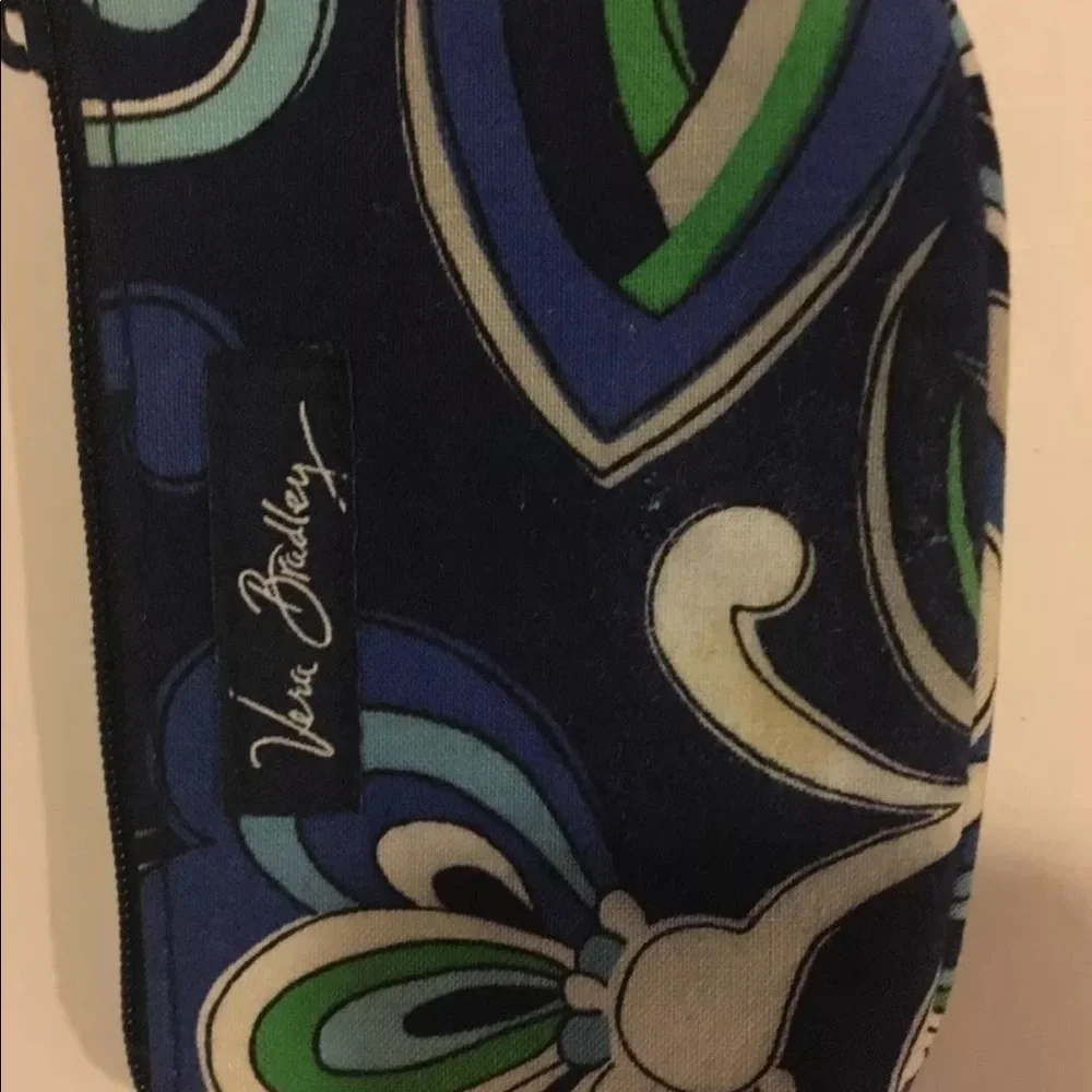 VERA BRADLEY Zip ID Wallet Coin Purse Blue Paisley